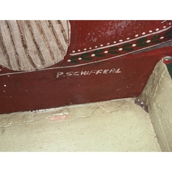 P Schifferl MIDWEST Folk Art SANTA Birds CHRISTMAS Card Holder Box 10" - Picture 3 of 6